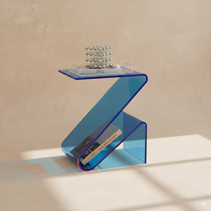 Z-Shaped Acrylic Side Table