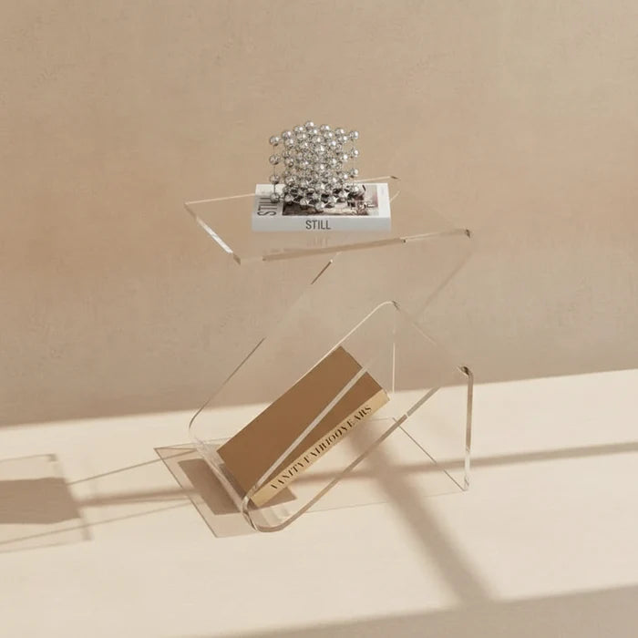 Z-Shaped Acrylic Side Table